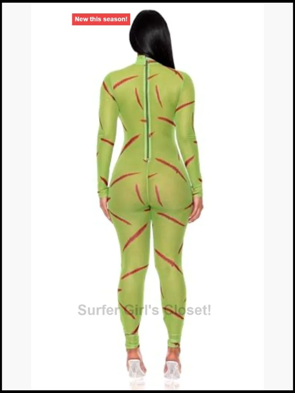 Mesh Monster Jumpsuit 90% Polyester 10% Spandex Fitted Halloween Costume